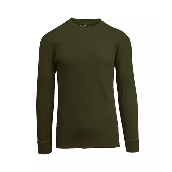 GALAXY BY HARVIC Men's Waffle Knit Thermal Shirt In Olive, Size Medium - Picture 1 of 4